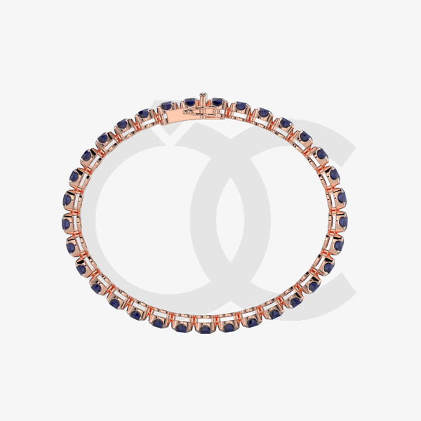 Bracelet with Moissanite on a Rose Gold Vermeil