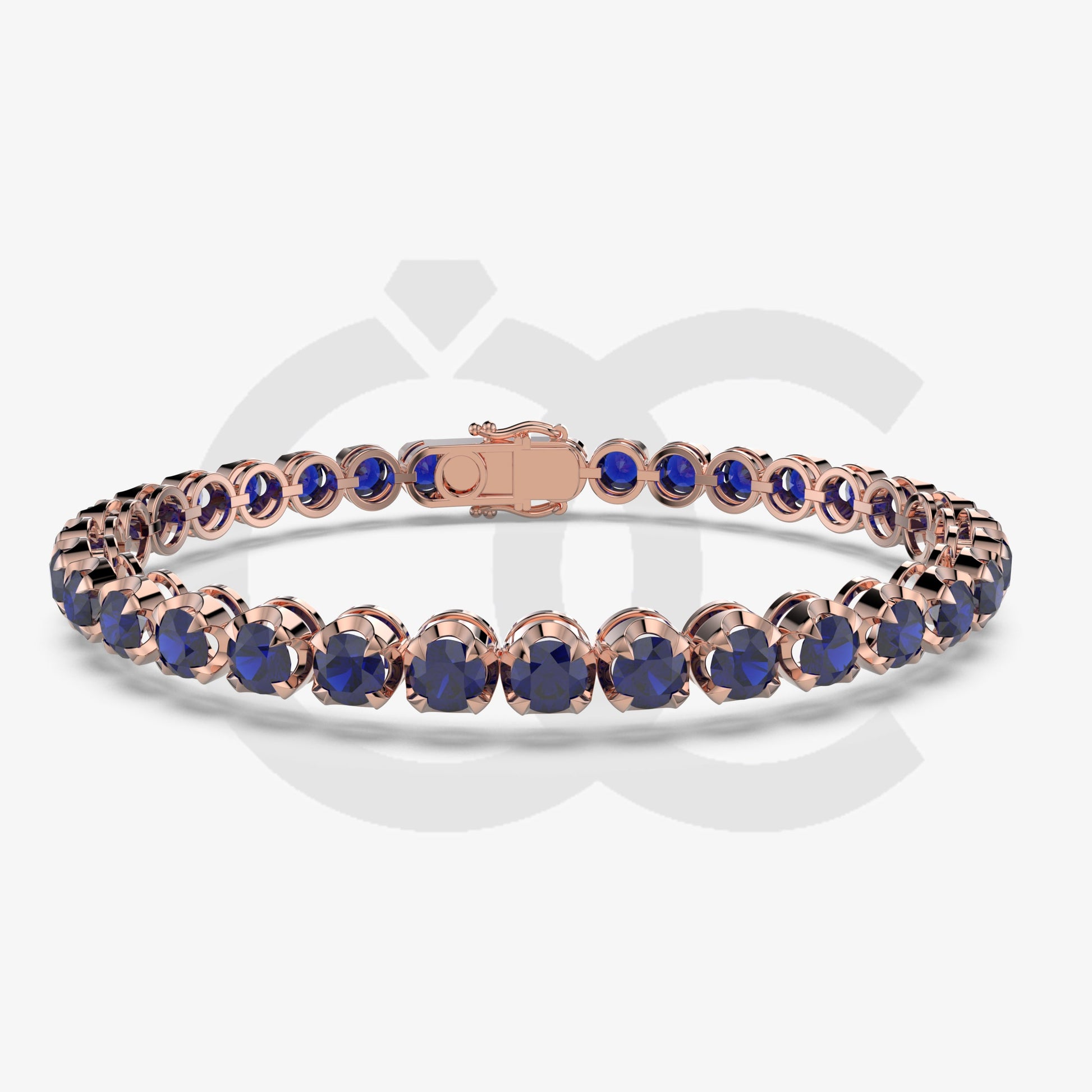Bracelet with Blue Sapphire on a Rose Gold