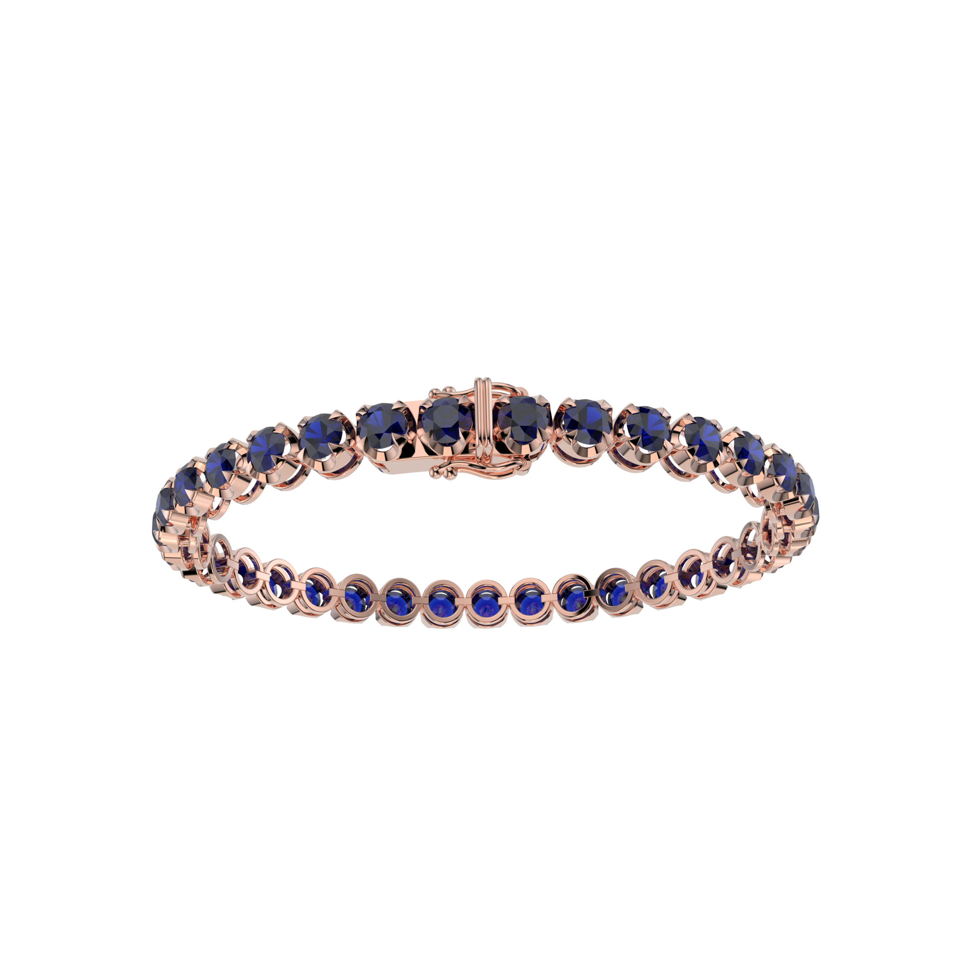 Bracelet with Blue Sapphire on a Rose Gold