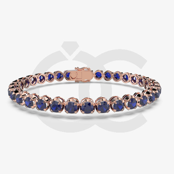 Bracelet with Moissanite on a Rose Gold Vermeil