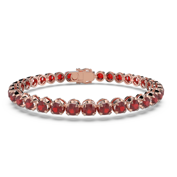Bracelet with Ruby on a Rose Gold