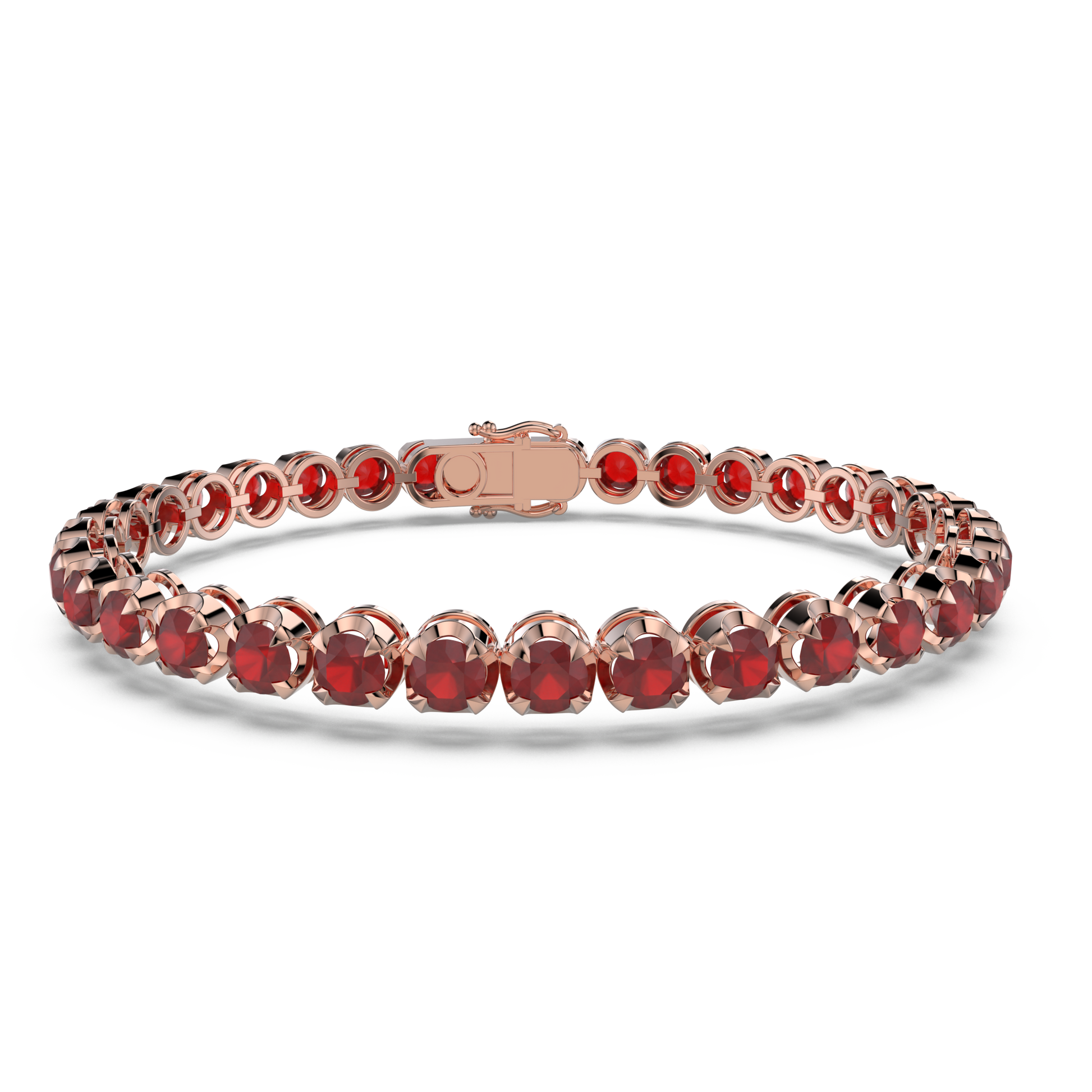 Bracelet with Ruby on a Rose Gold
