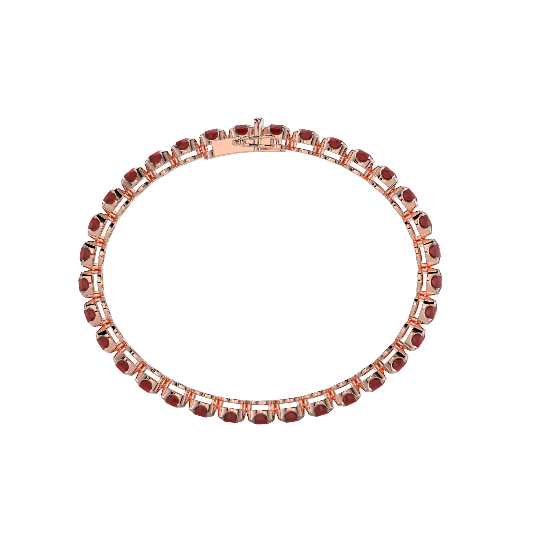 Bracelet with Ruby on a Rose Gold