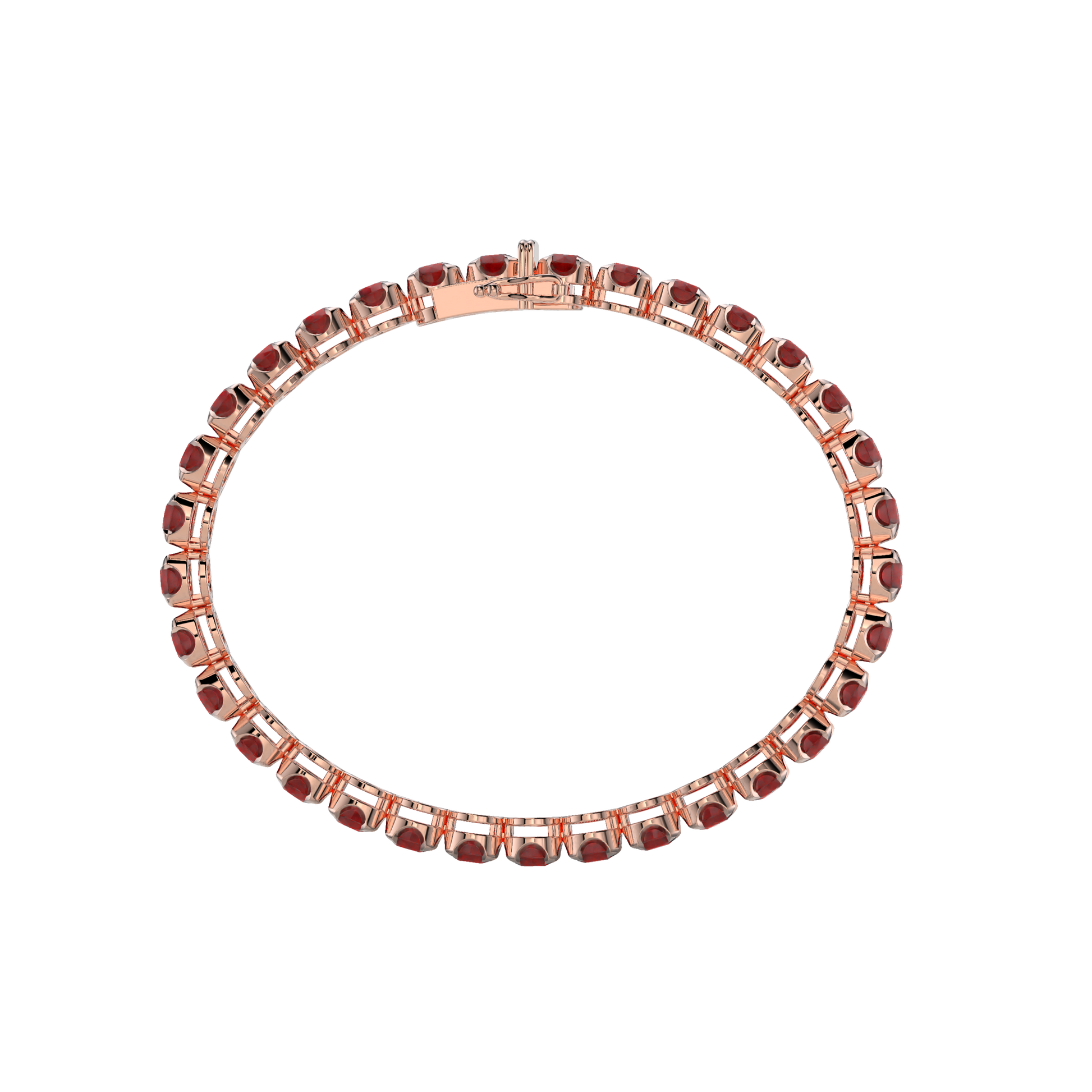 Bracelet with Ruby on a Rose Gold