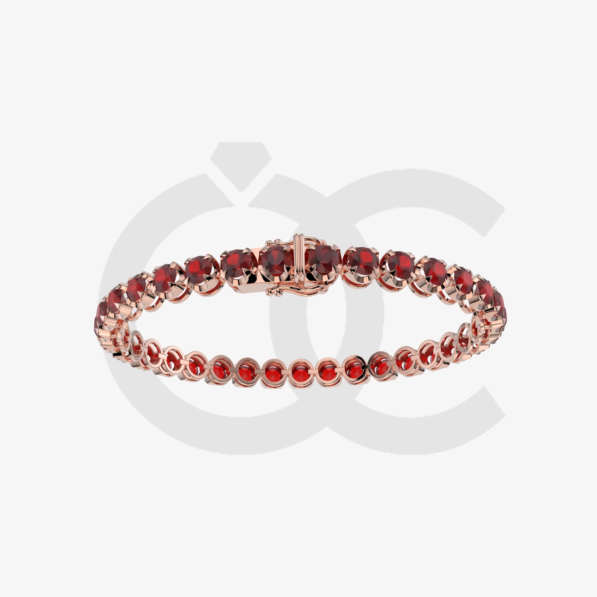 Bracelet with Ruby on a Rose Gold