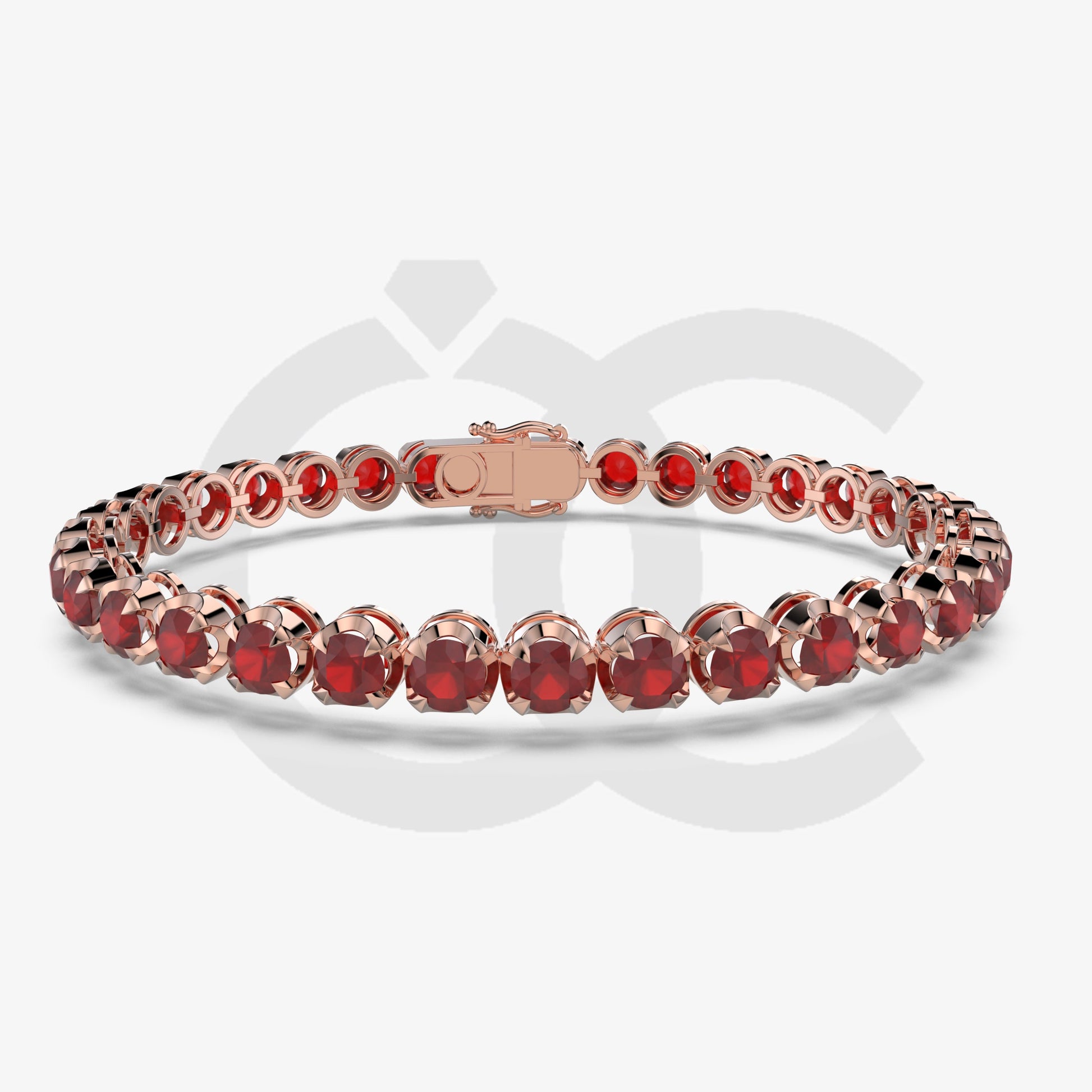 Bracelet with Ruby on a Rose Gold
