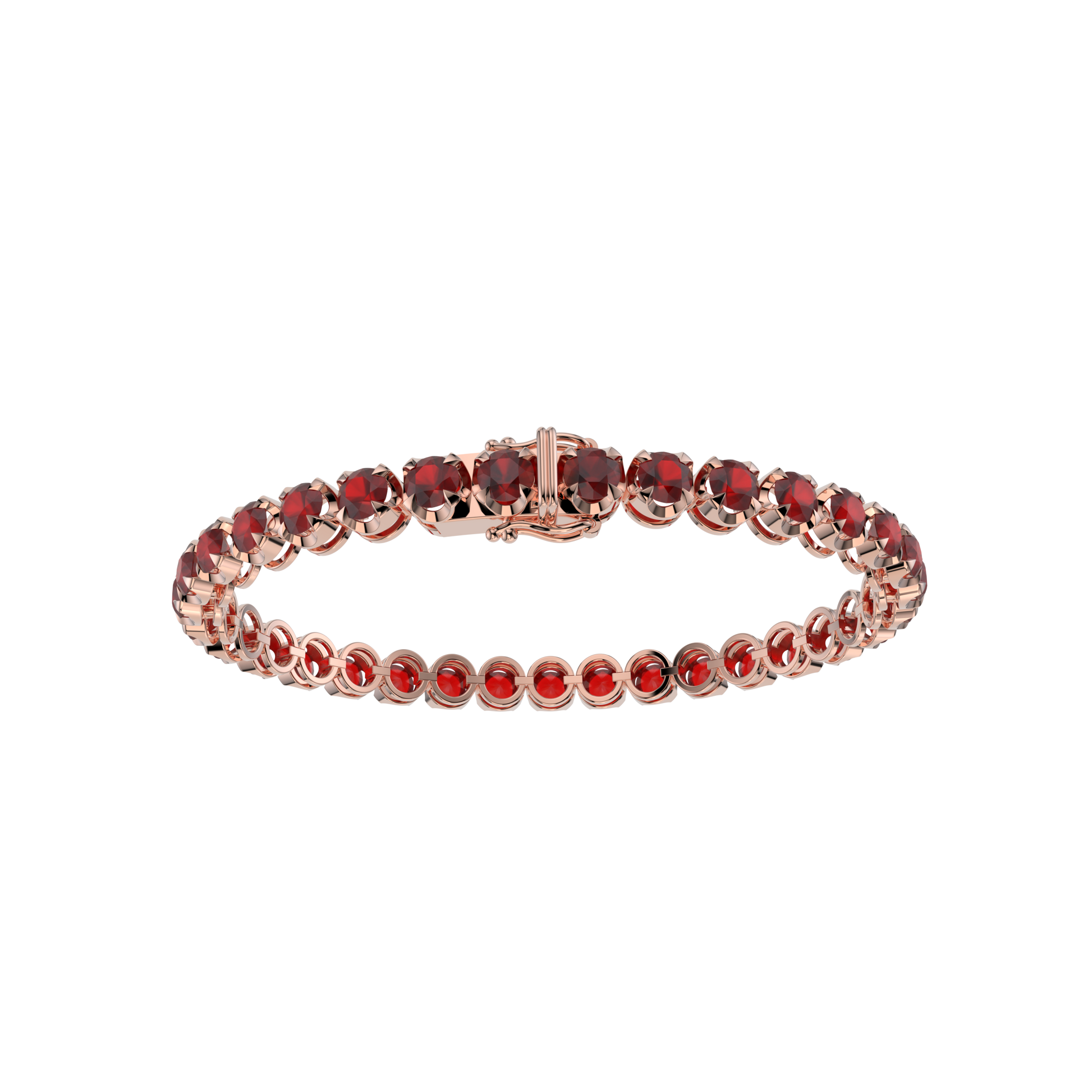 Bracelet with Ruby on a Rose Gold