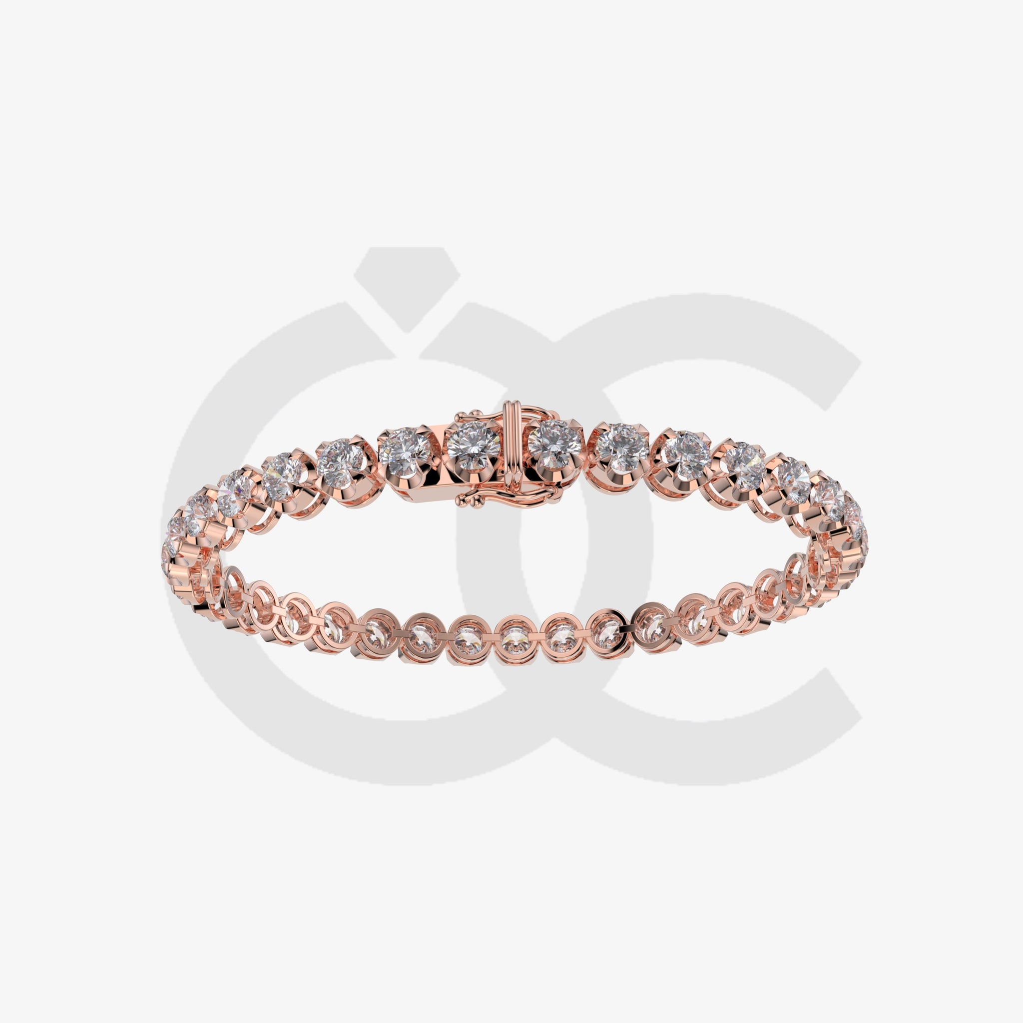Bracelet with Lab Grown Diamond on a Rose Gold