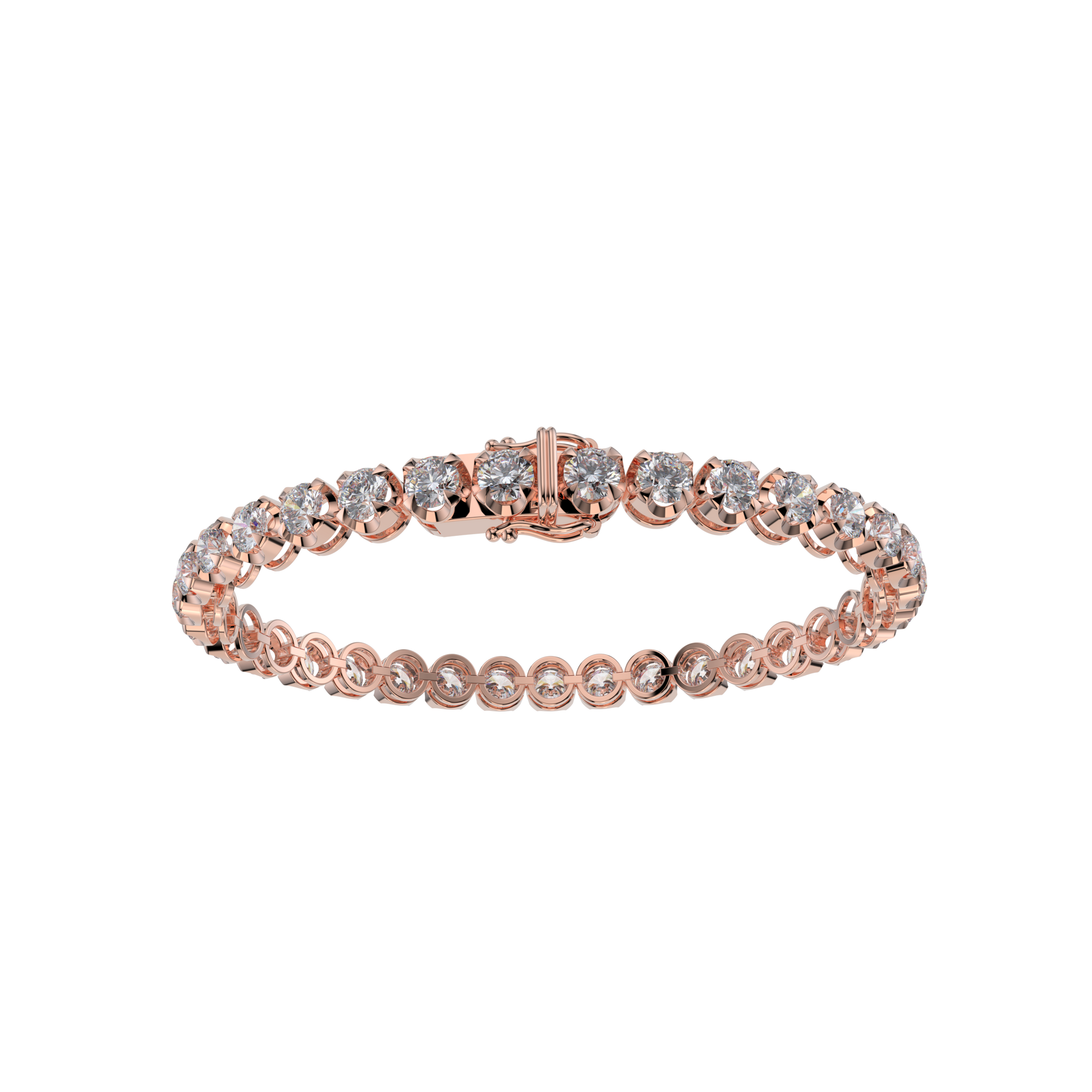 Bracelet with Natural Diamond on a Rose Gold