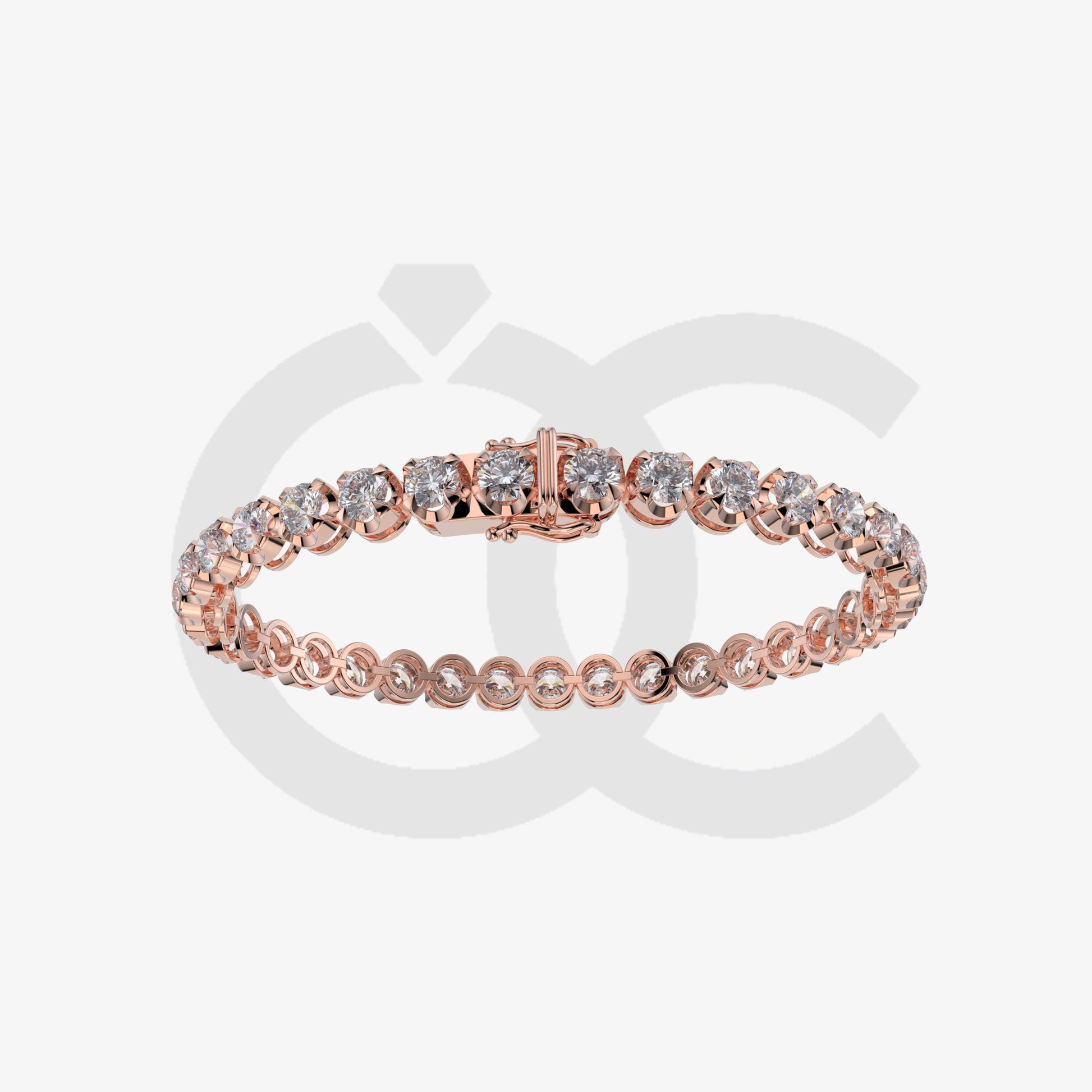 Bracelet with Lab Grown Diamond on a Rose Gold