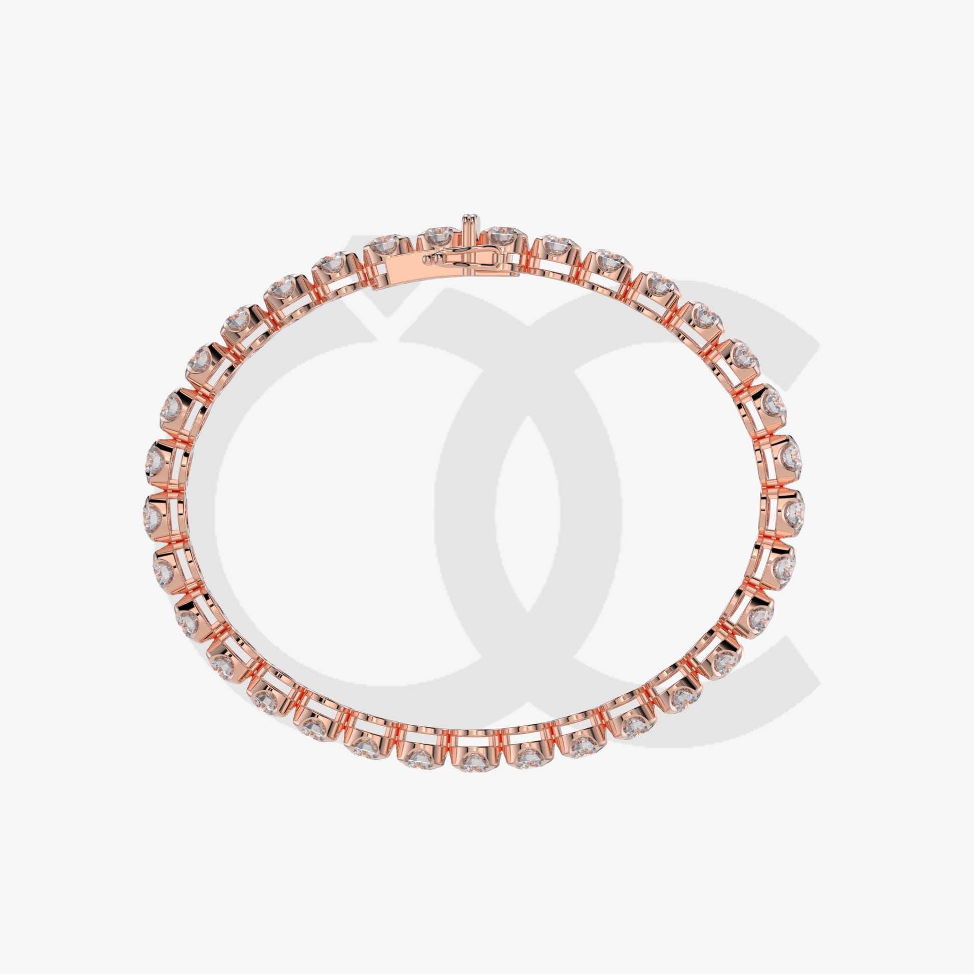 Bracelet with Natural Diamond on a Rose Gold