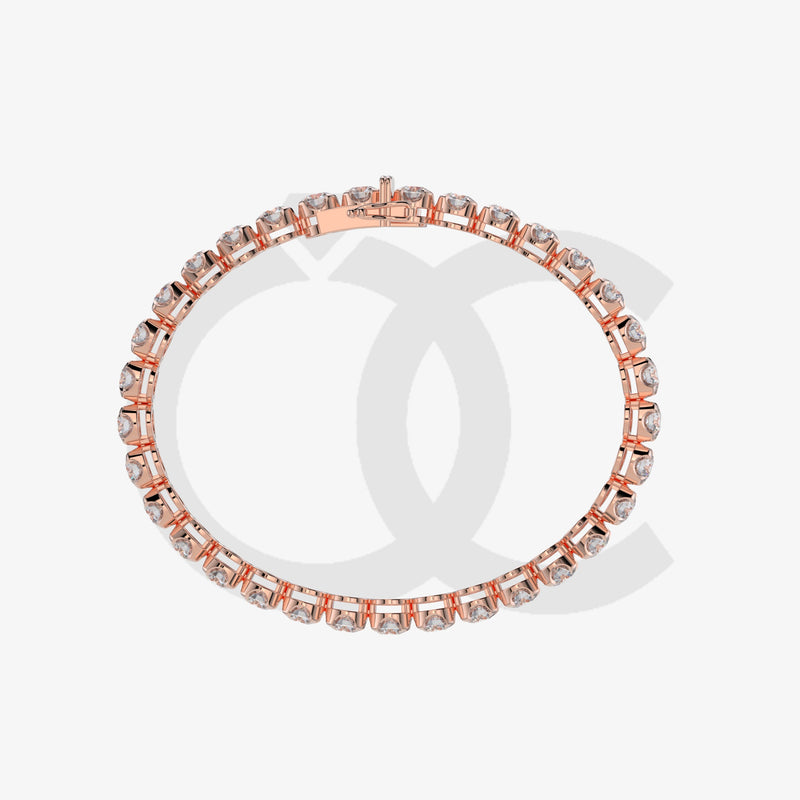 Bracelet with Lab Grown Diamond on a Rose Gold