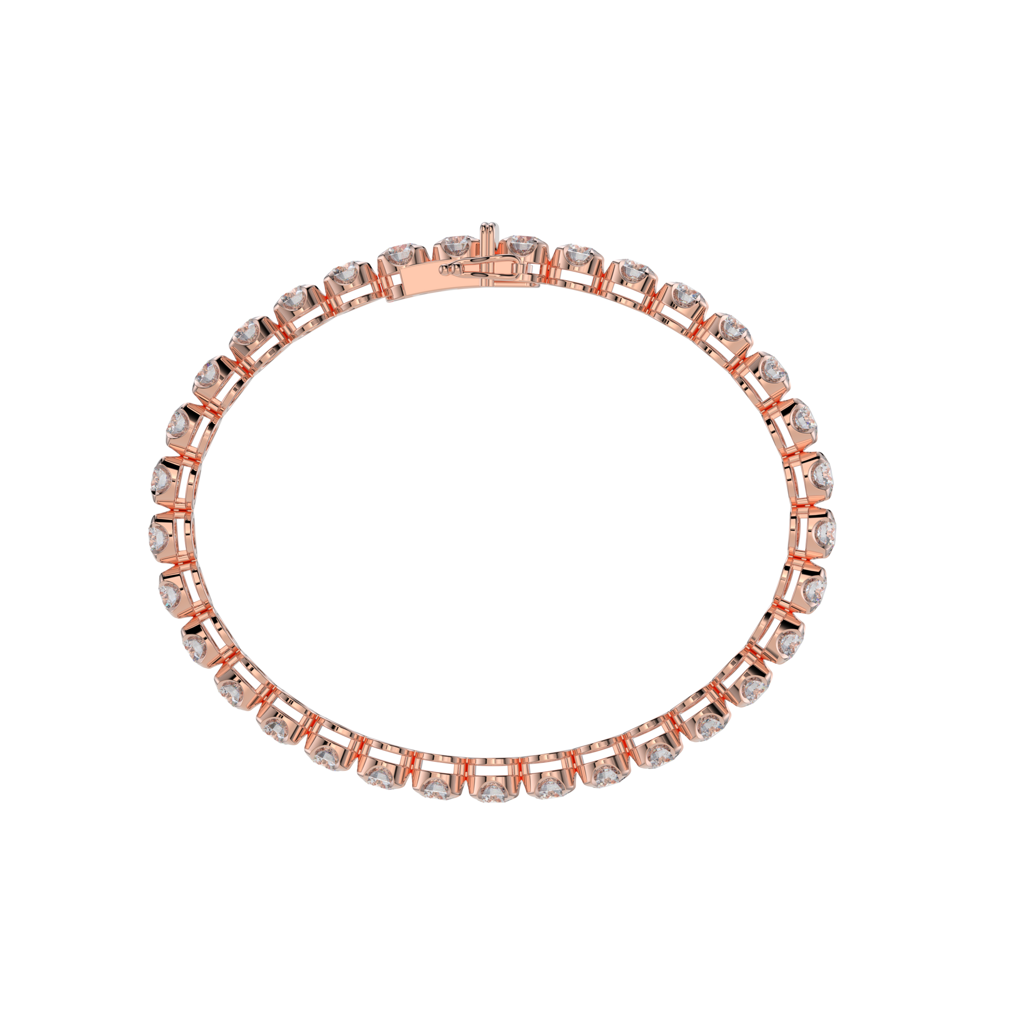 Bracelet with Natural Diamond on a Rose Gold