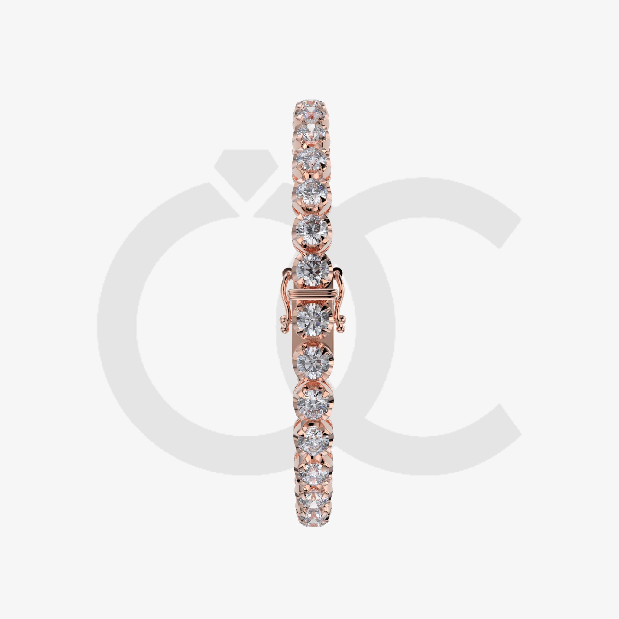 Bracelet with Natural Diamond on a Rose Gold