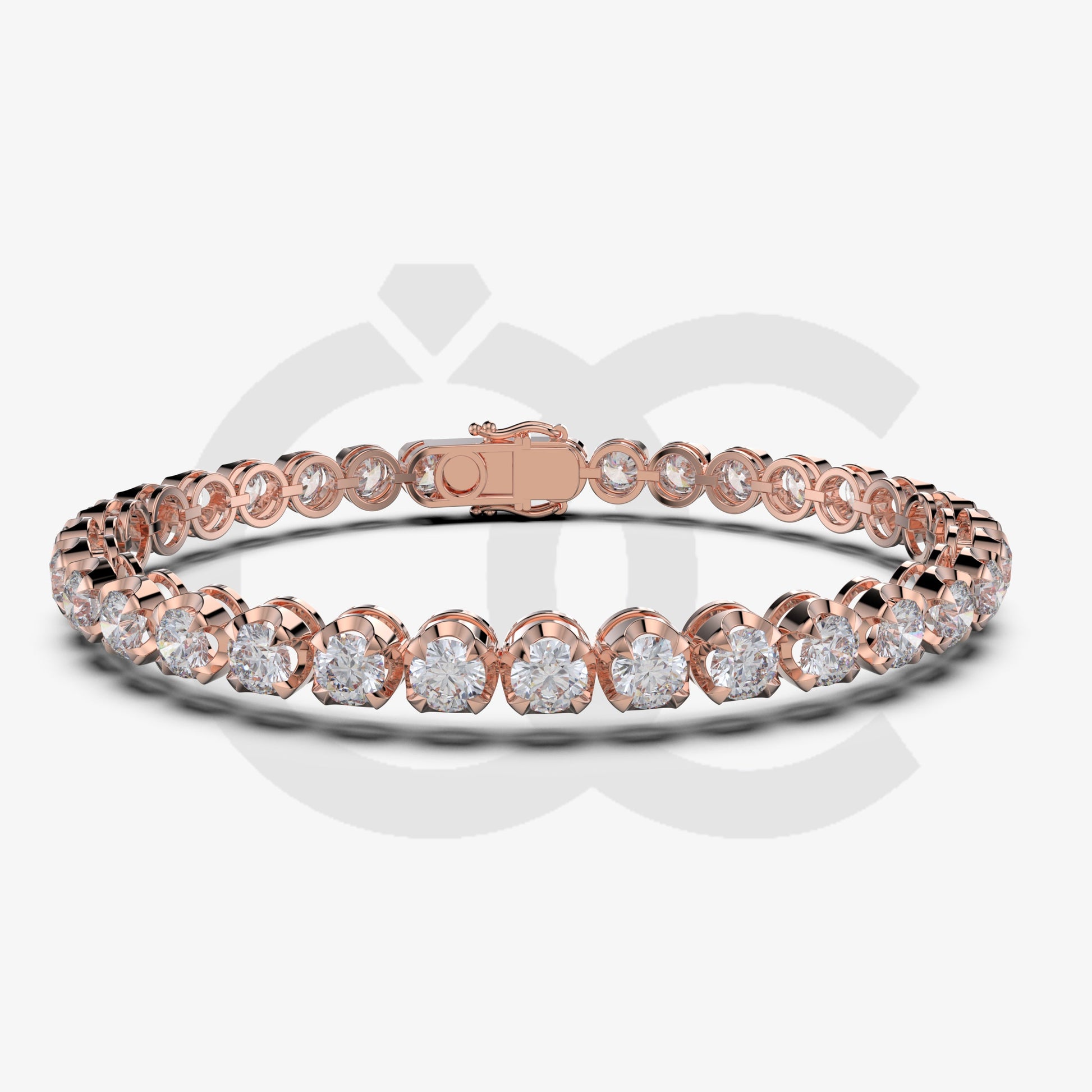 Bracelet with Natural Diamond on a Rose Gold