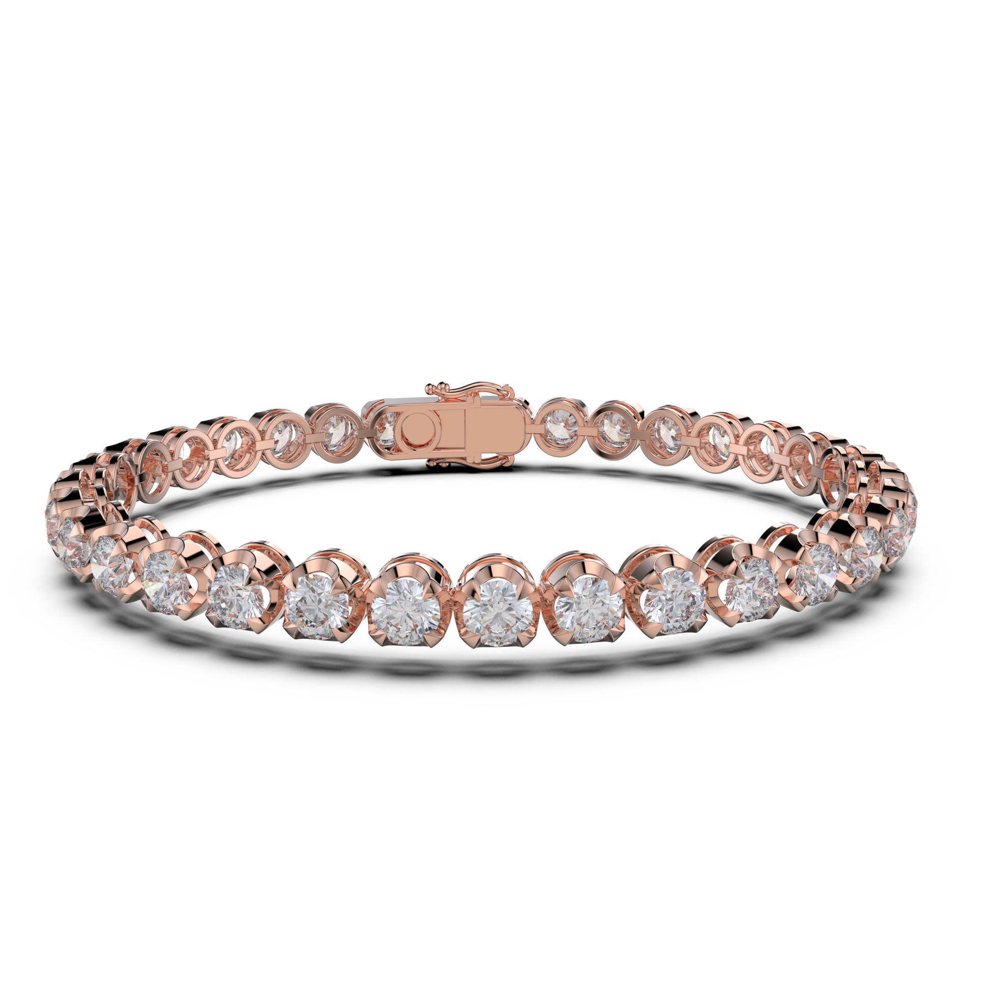 Bracelet with Natural Diamond on a Rose Gold