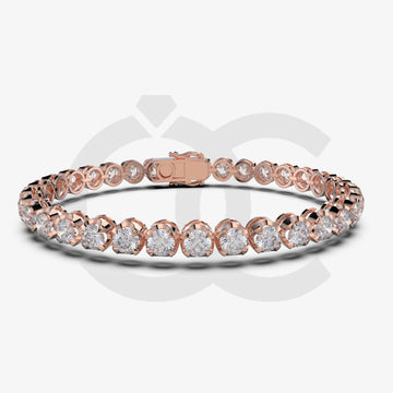 Bracelet with Natural Diamond on a Rose Gold