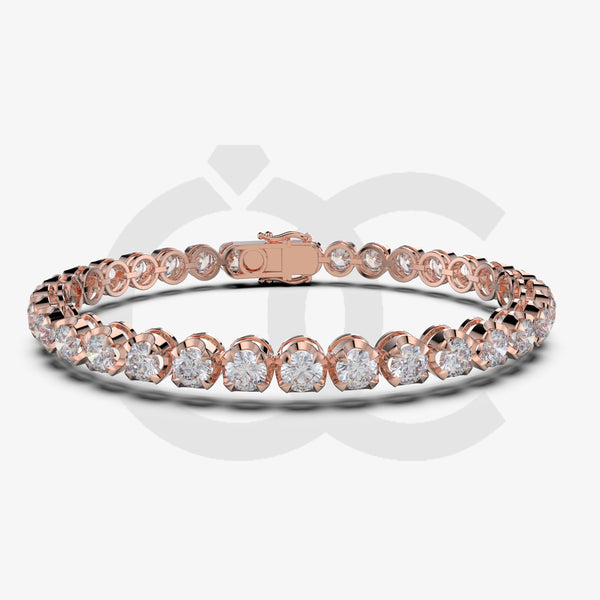 Bracelet with Natural Diamond on a Rose Gold