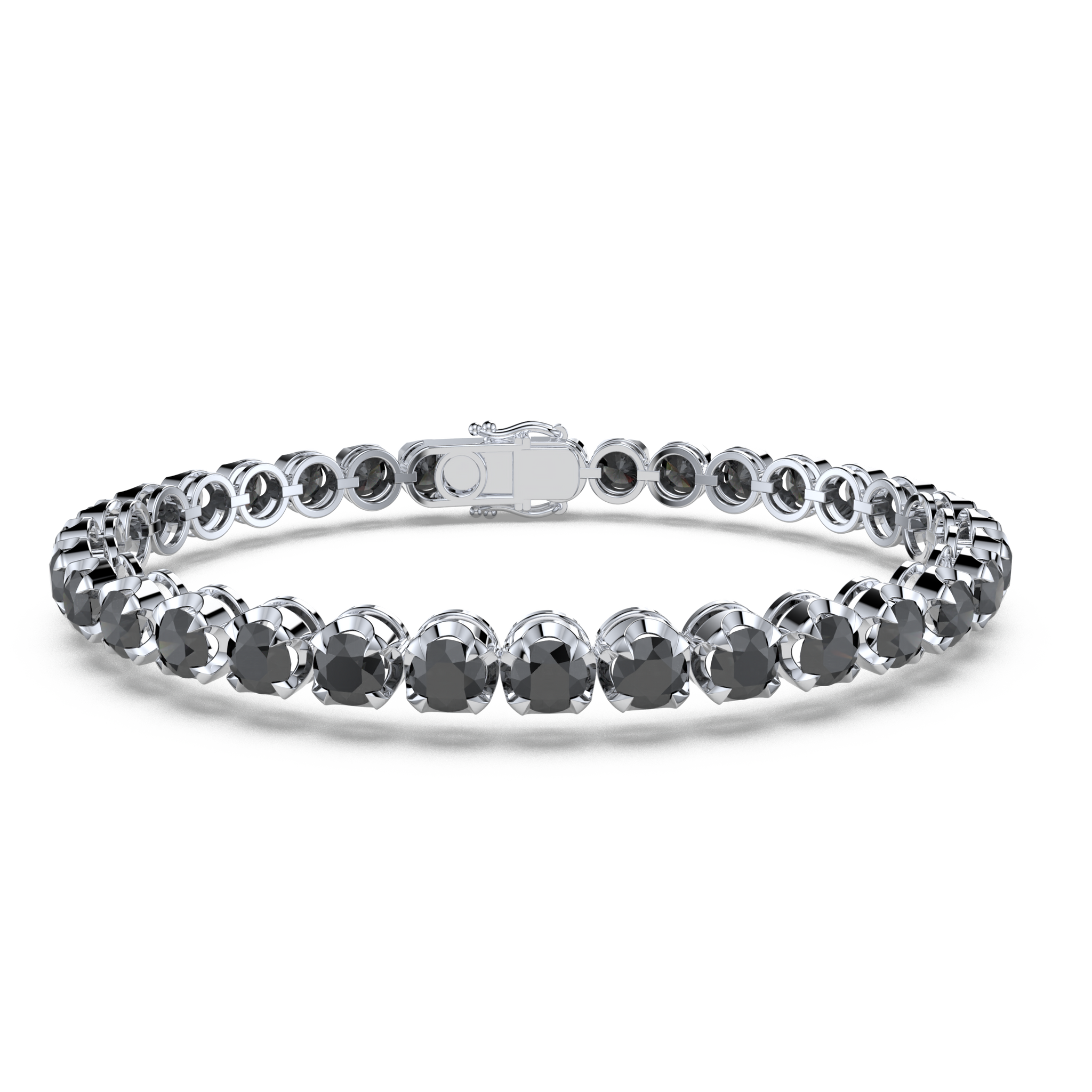 Bracelet with Black Diamond on a White Gold