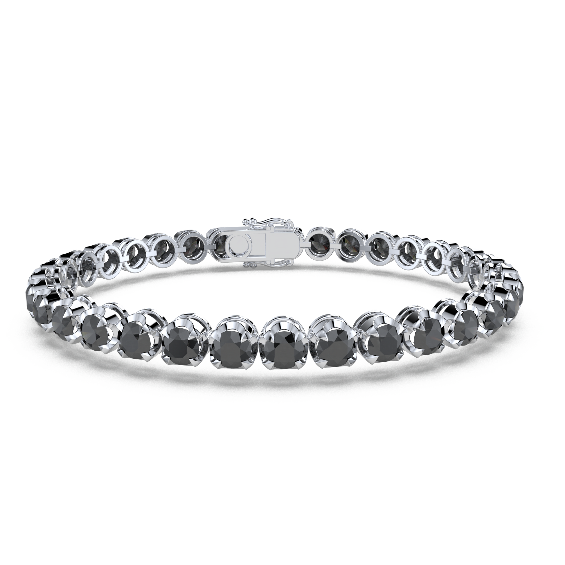 Bracelet with Black Diamond on a White Gold