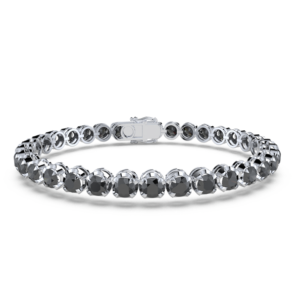 Bracelet with Black Diamond on a White Gold