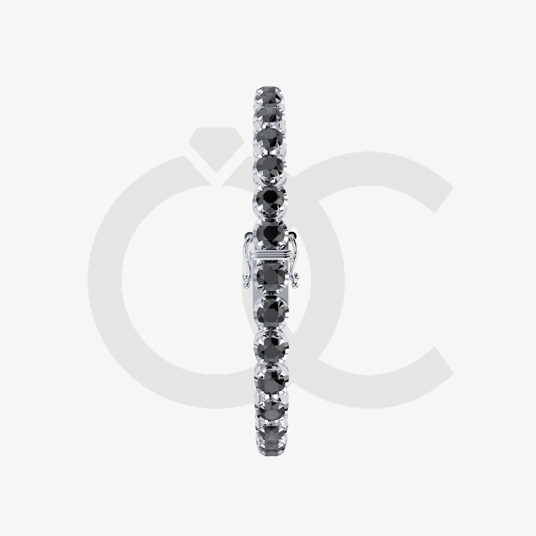 Bracelet with Black Diamond on a White Gold