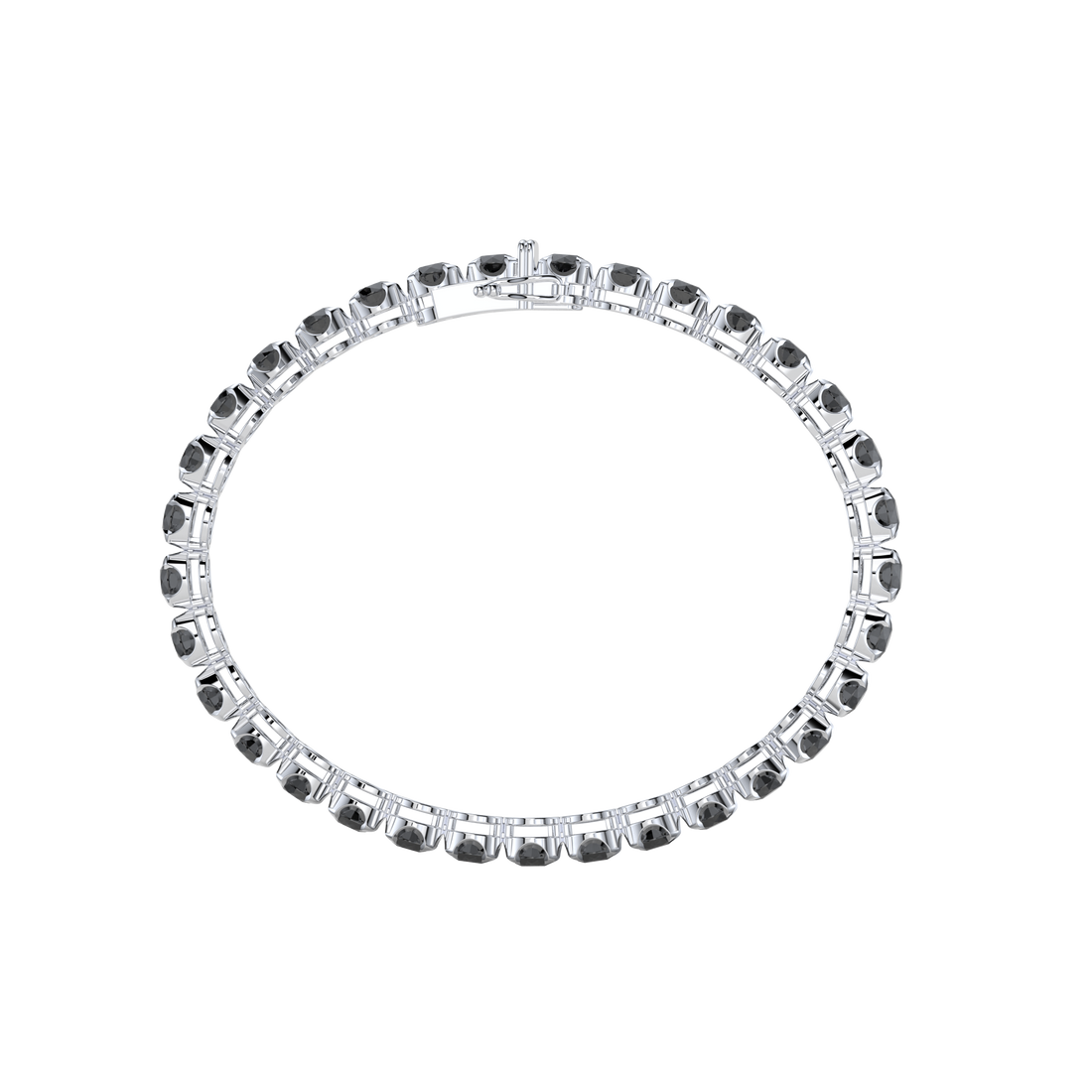 Bracelet with Black Diamond on a White Gold