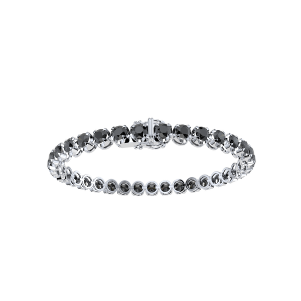 Bracelet with Black Diamond on a White Gold