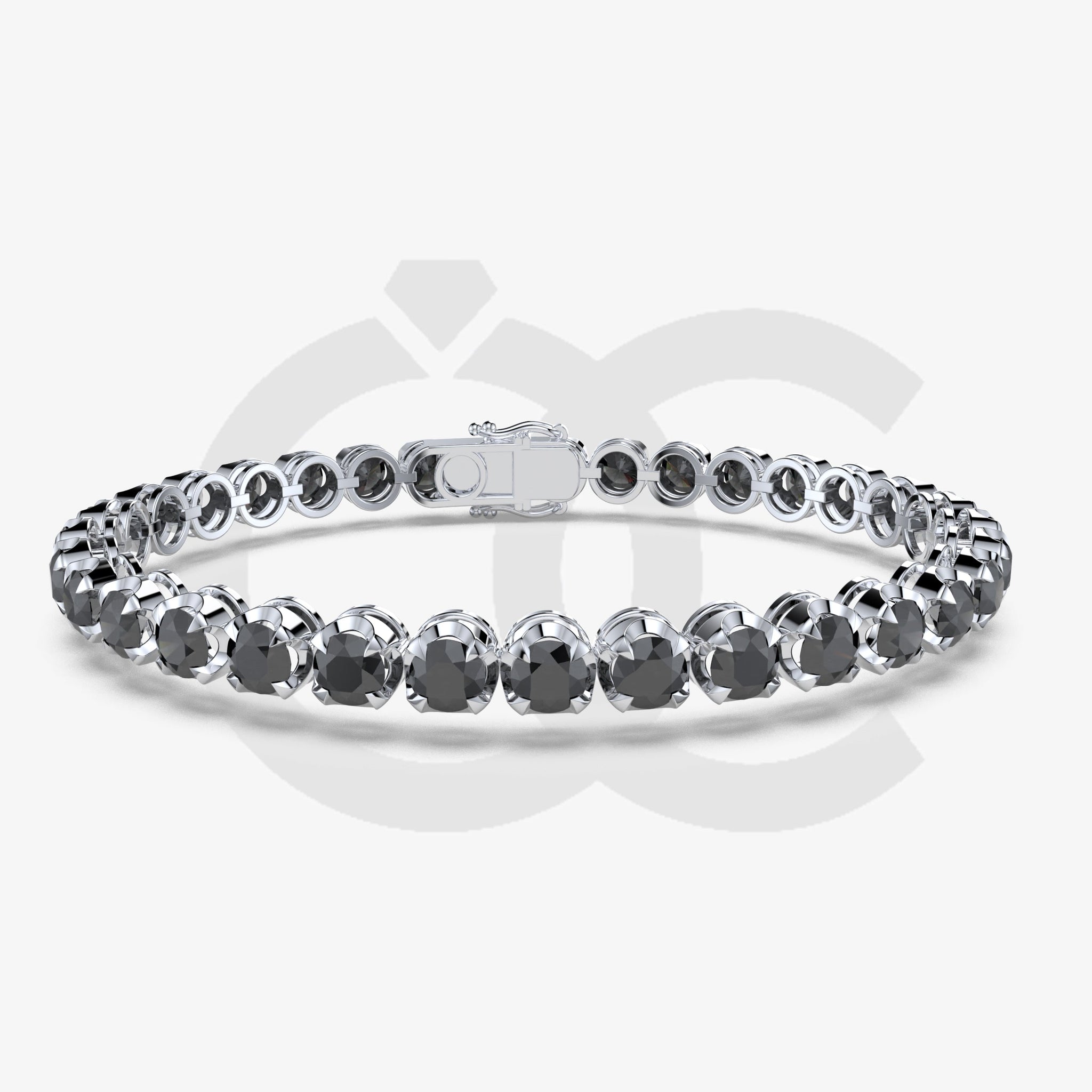 Bracelet with Black Diamond on a White Gold