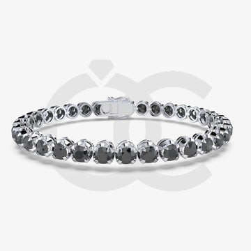 Bracelet with Black Diamond on a White Gold