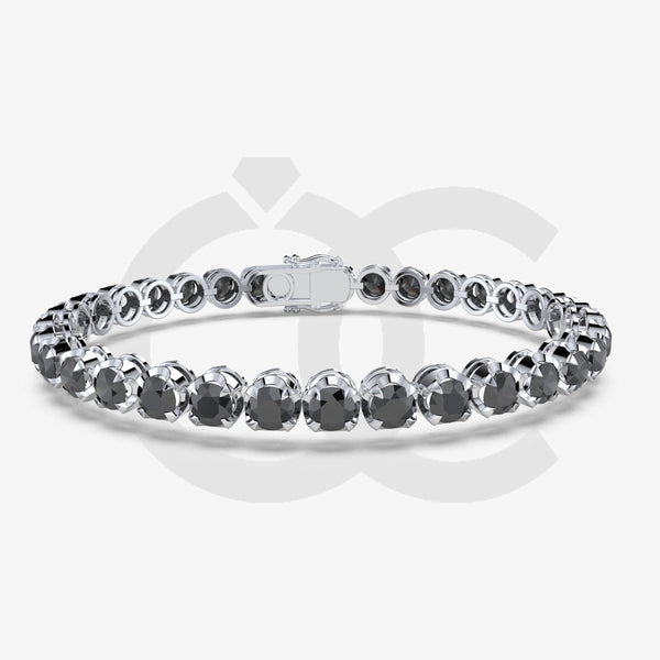 Bracelet with Black Diamond on a White Gold