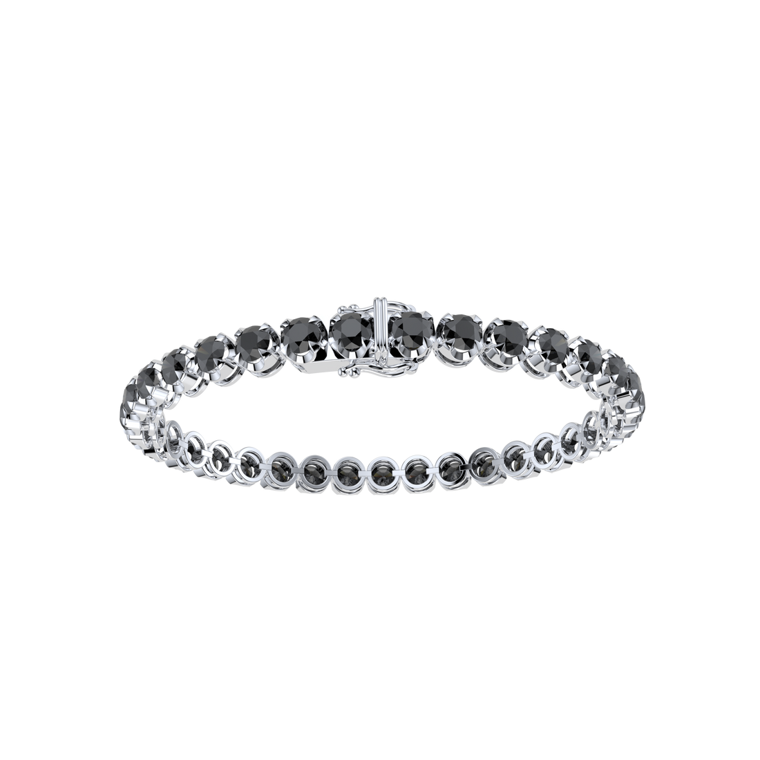 Bracelet with Black Diamond on a White Gold