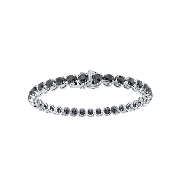 Bracelet with Black Diamond on a White Gold