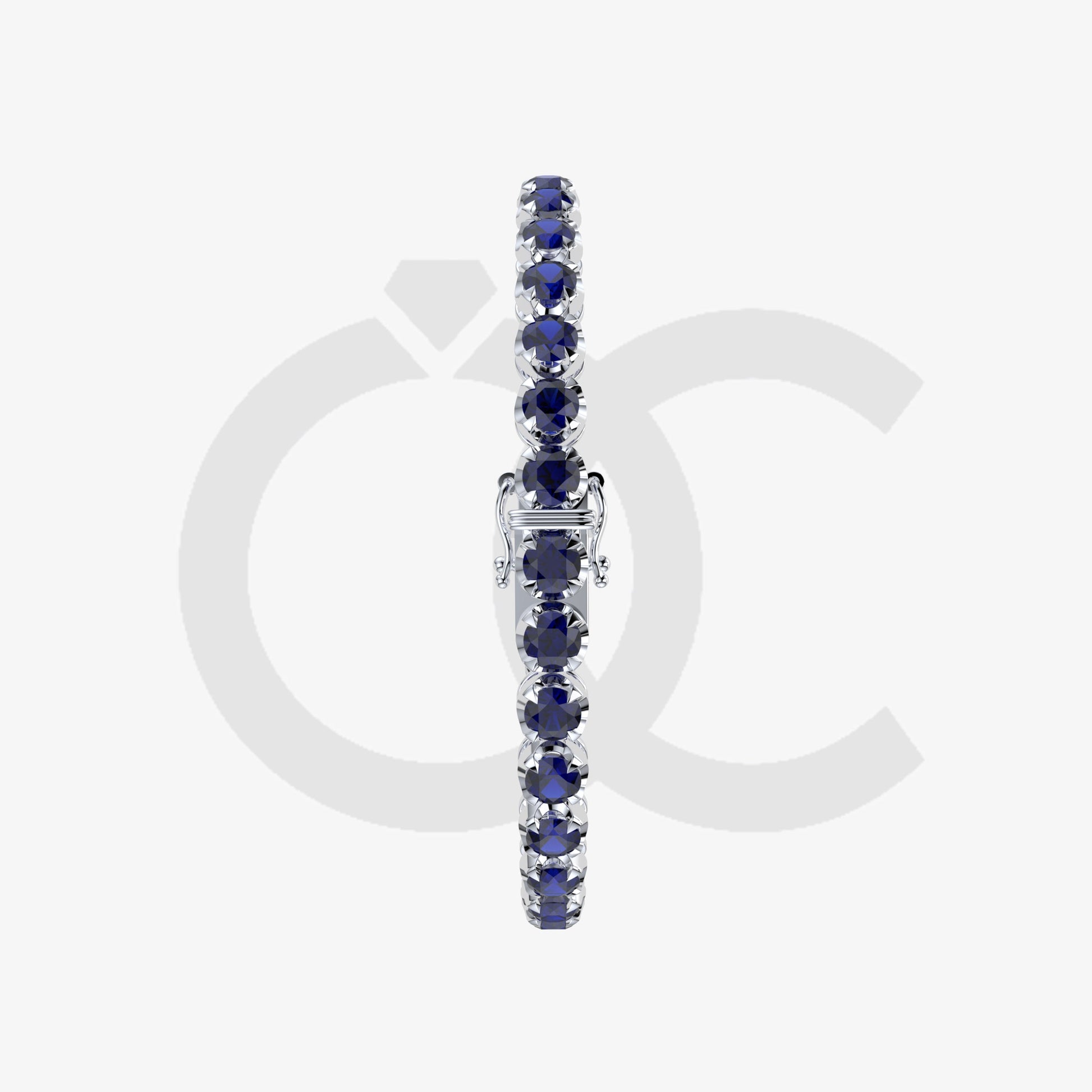 Bracelet with Blue Sapphire on a White Gold