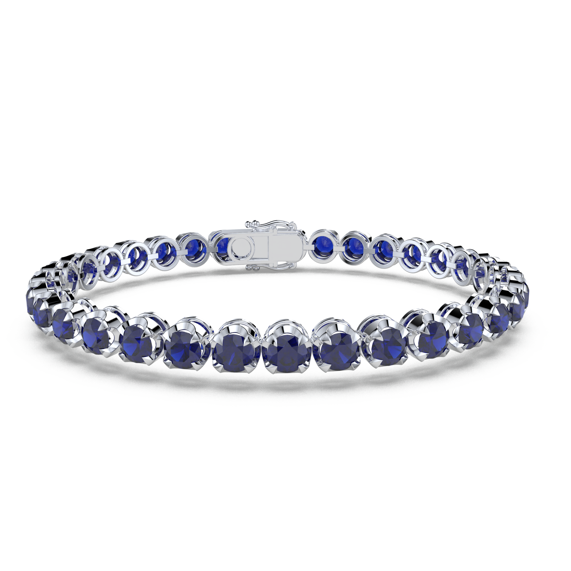 Bracelet with Blue Sapphire on a White Gold