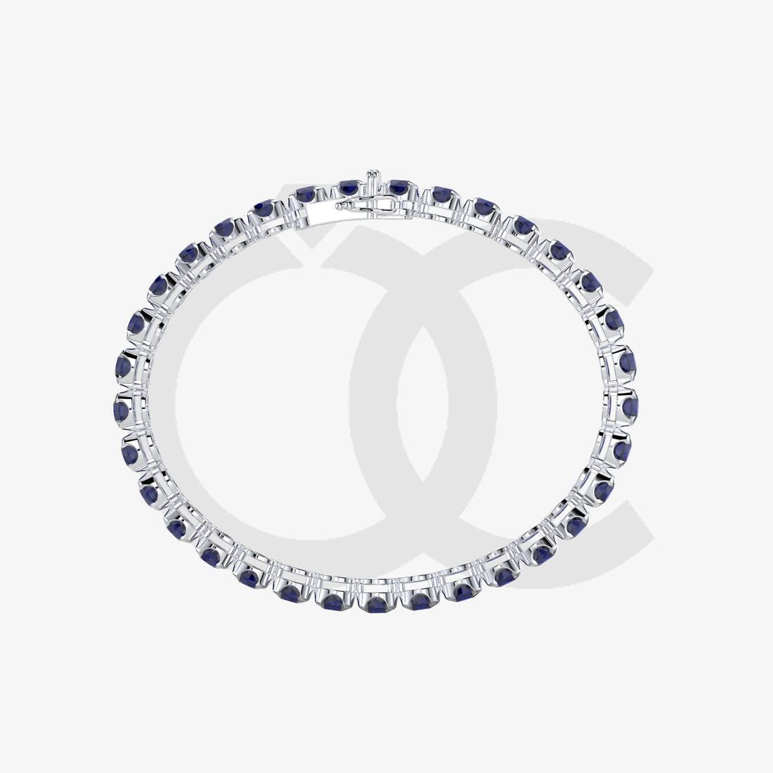 Bracelet with Blue Sapphire on a White Gold