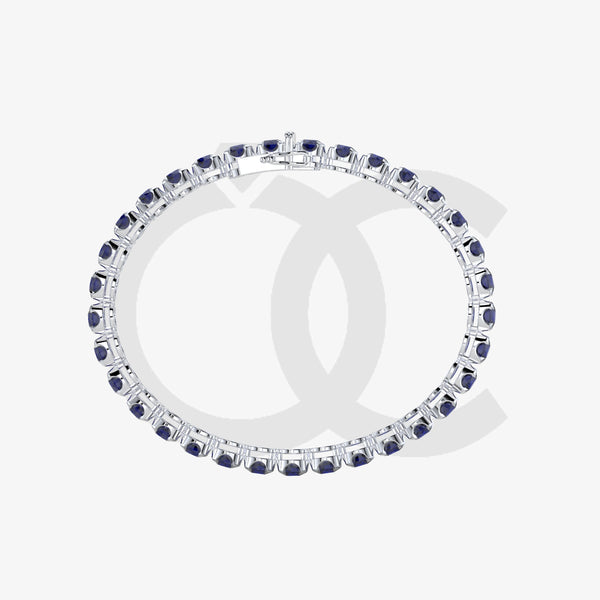 Bracelet with Blue Sapphire on a White Gold