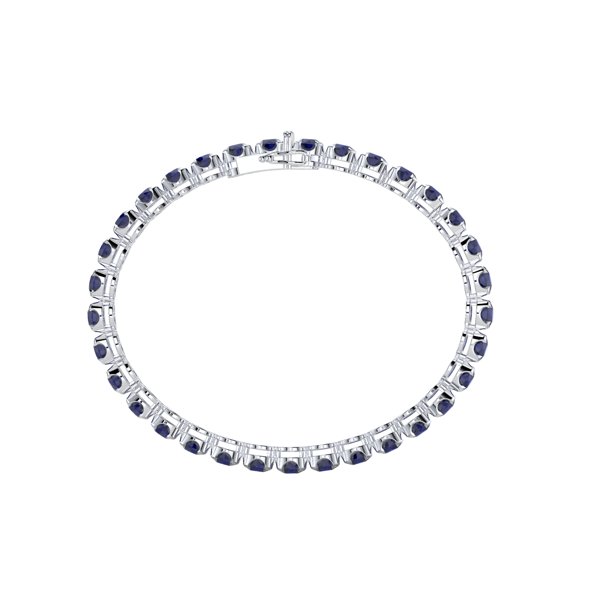 Bracelet with Blue Sapphire on a White Gold