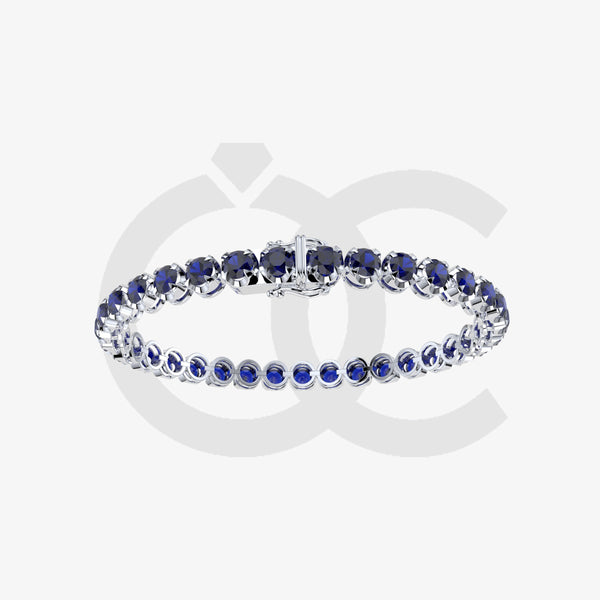 Bracelet with Blue Sapphire on a White Gold