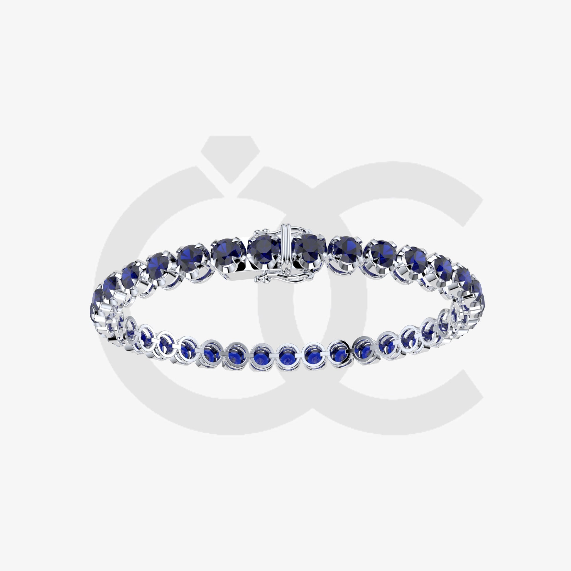 Bracelet with Blue Sapphire on a White Gold