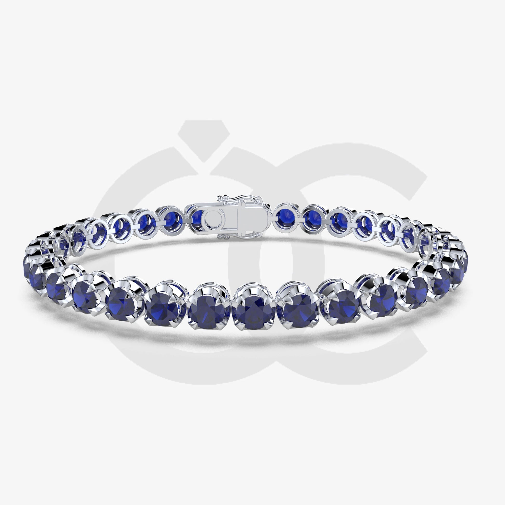 Bracelet with Blue Sapphire on a White Gold
