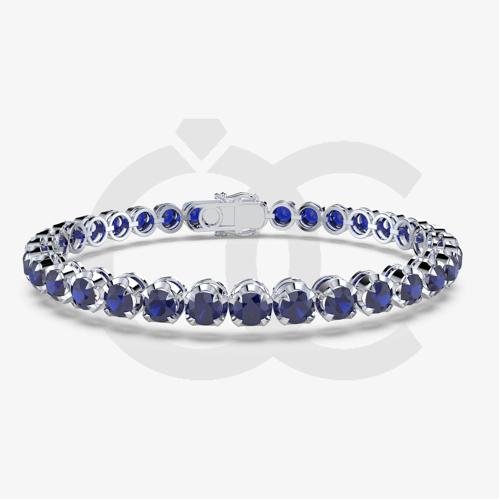 Bracelet with Blue Sapphire on a White Gold