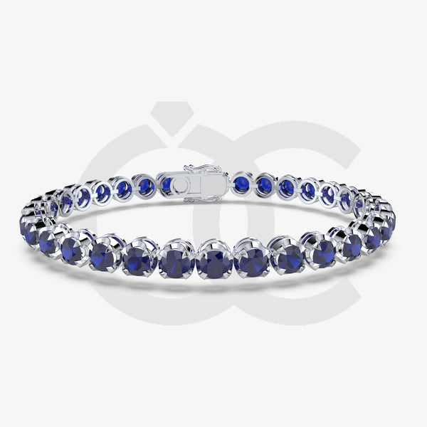 Bracelet with Blue Sapphire on a White Gold