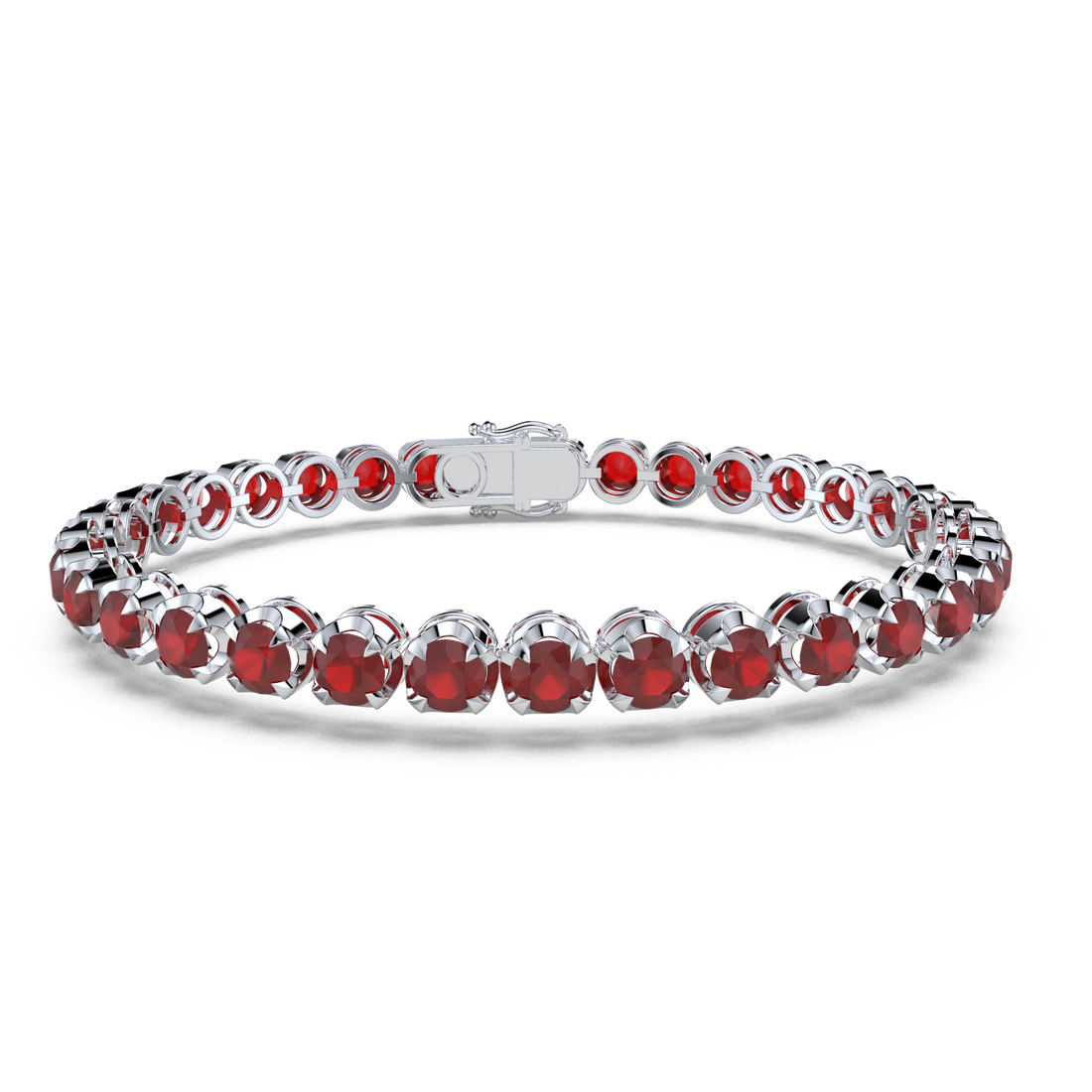 Bracelet with Ruby on a White Gold