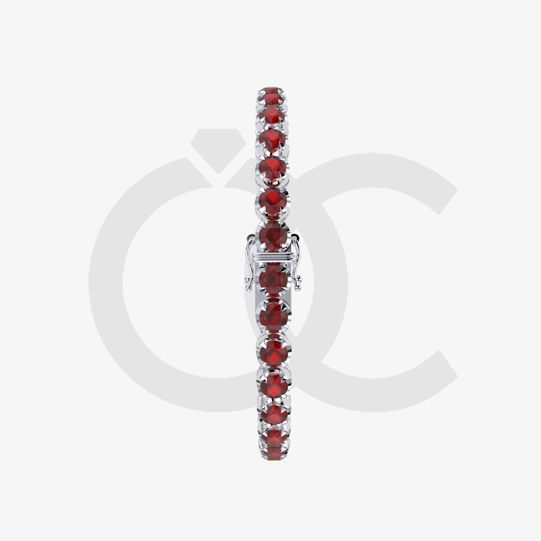 Bracelet with Ruby on a White Gold