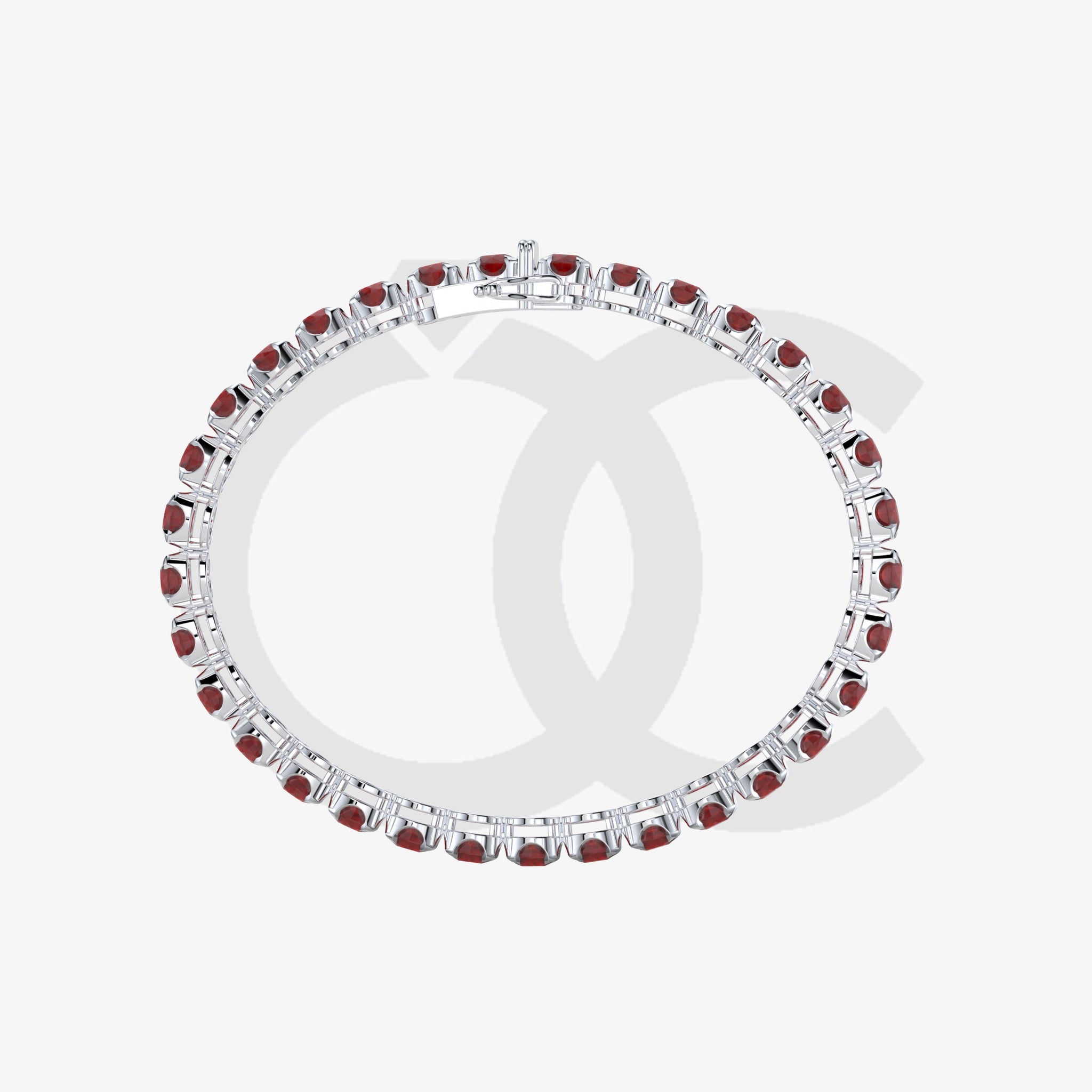 Bracelet with Ruby on a White Gold