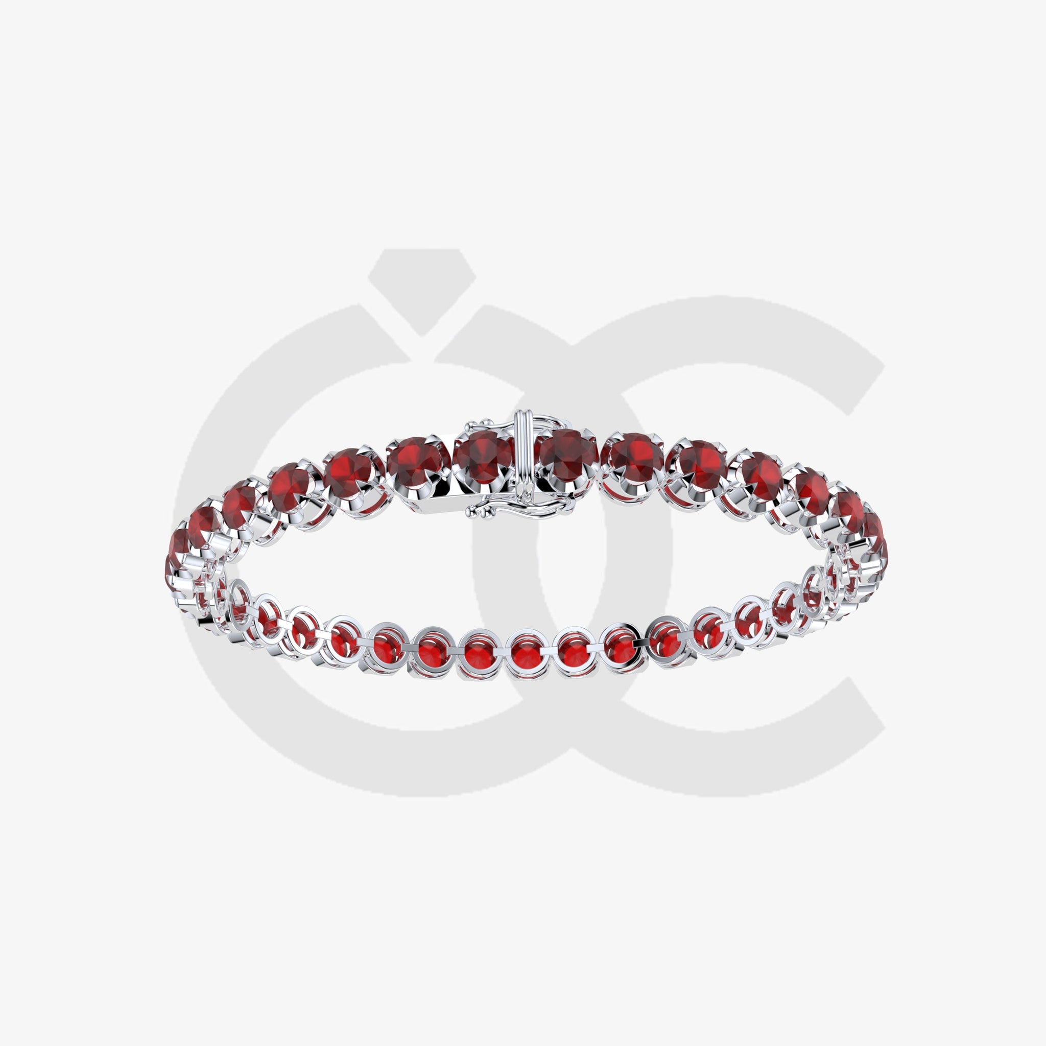 Bracelet with Ruby on a White Gold