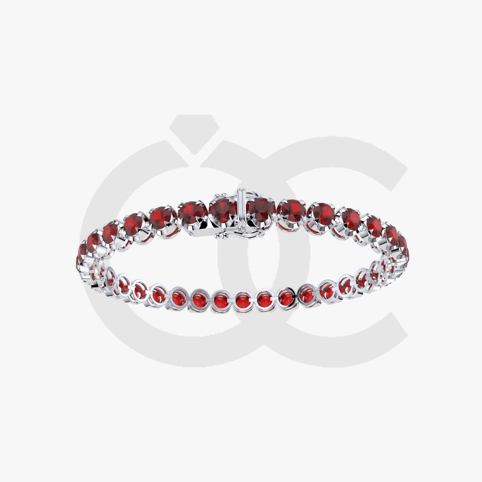 Bracelet with Ruby on a White Gold