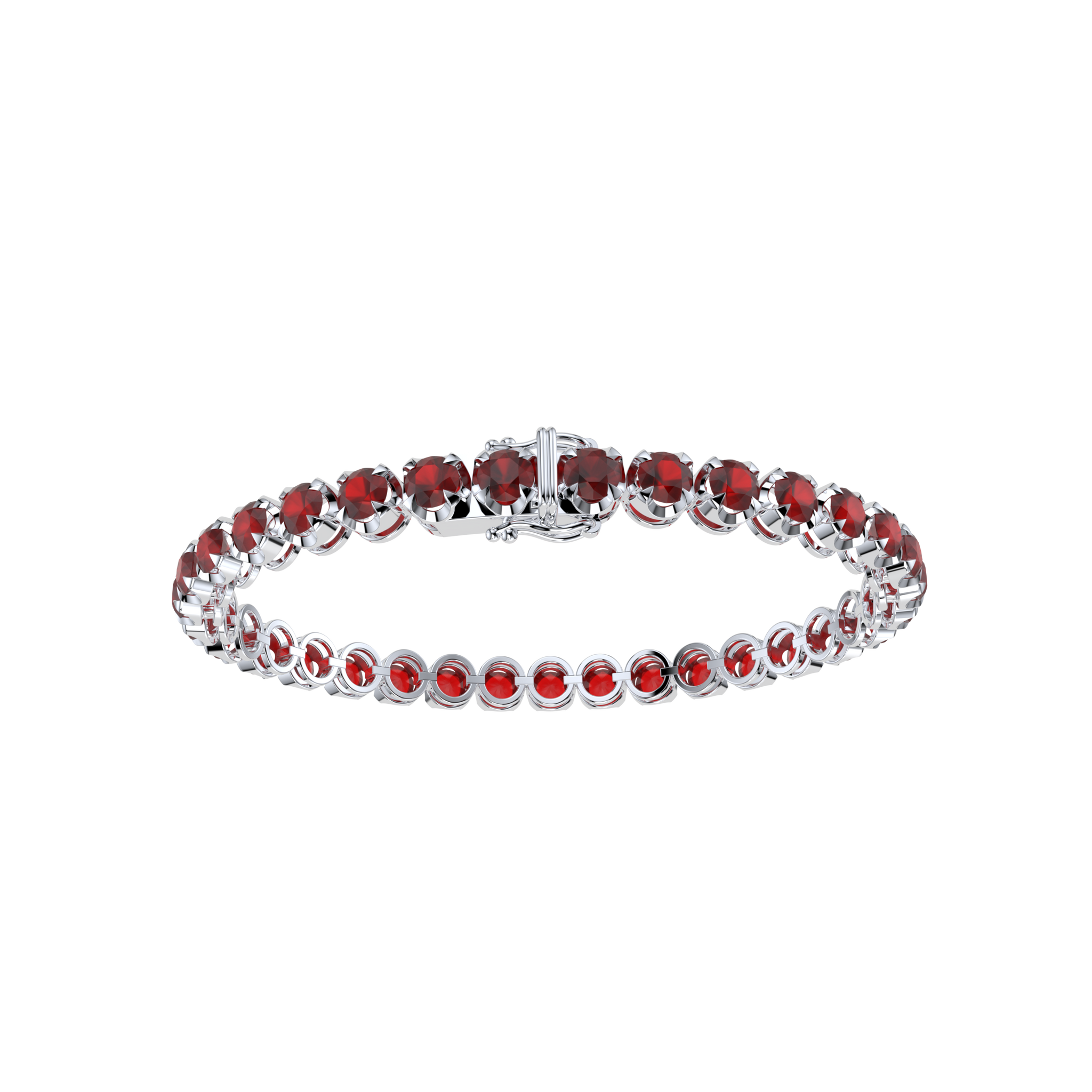 Bracelet with Ruby on a White Gold