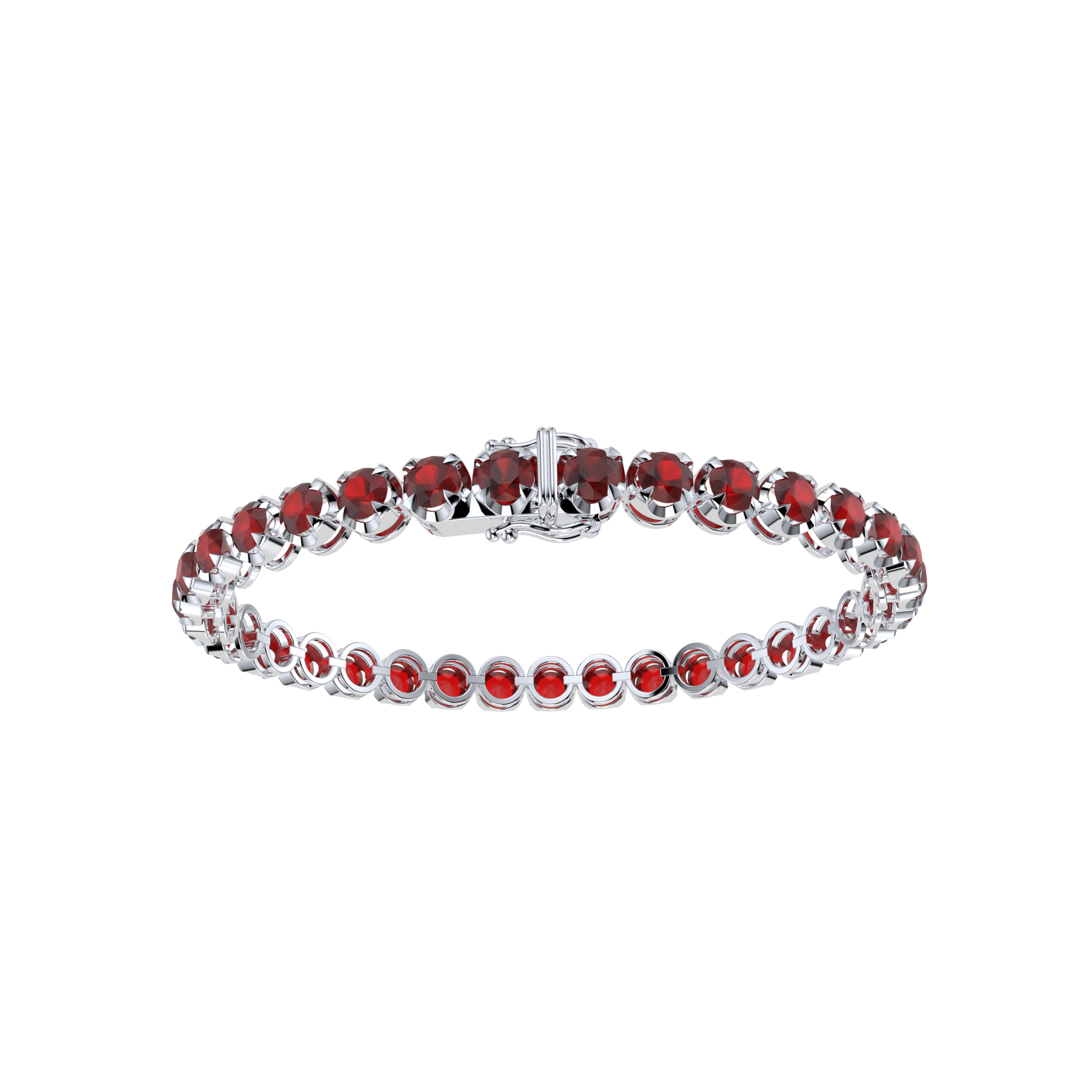 Bracelet with Ruby on a White Gold